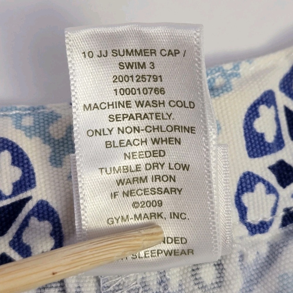 Janie And Jack Girls Greek Isle Shorts Blue White Mosiac Print Size 4 Cotton - Picture 6 of 6